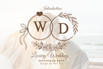 Elegant Luxury Wedding Monogram Font Design