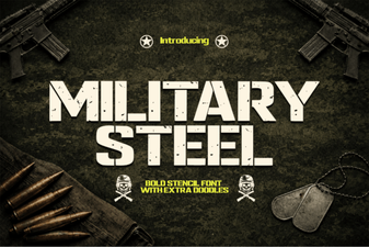 Military Steel Font for Bold, Functional Design Projects